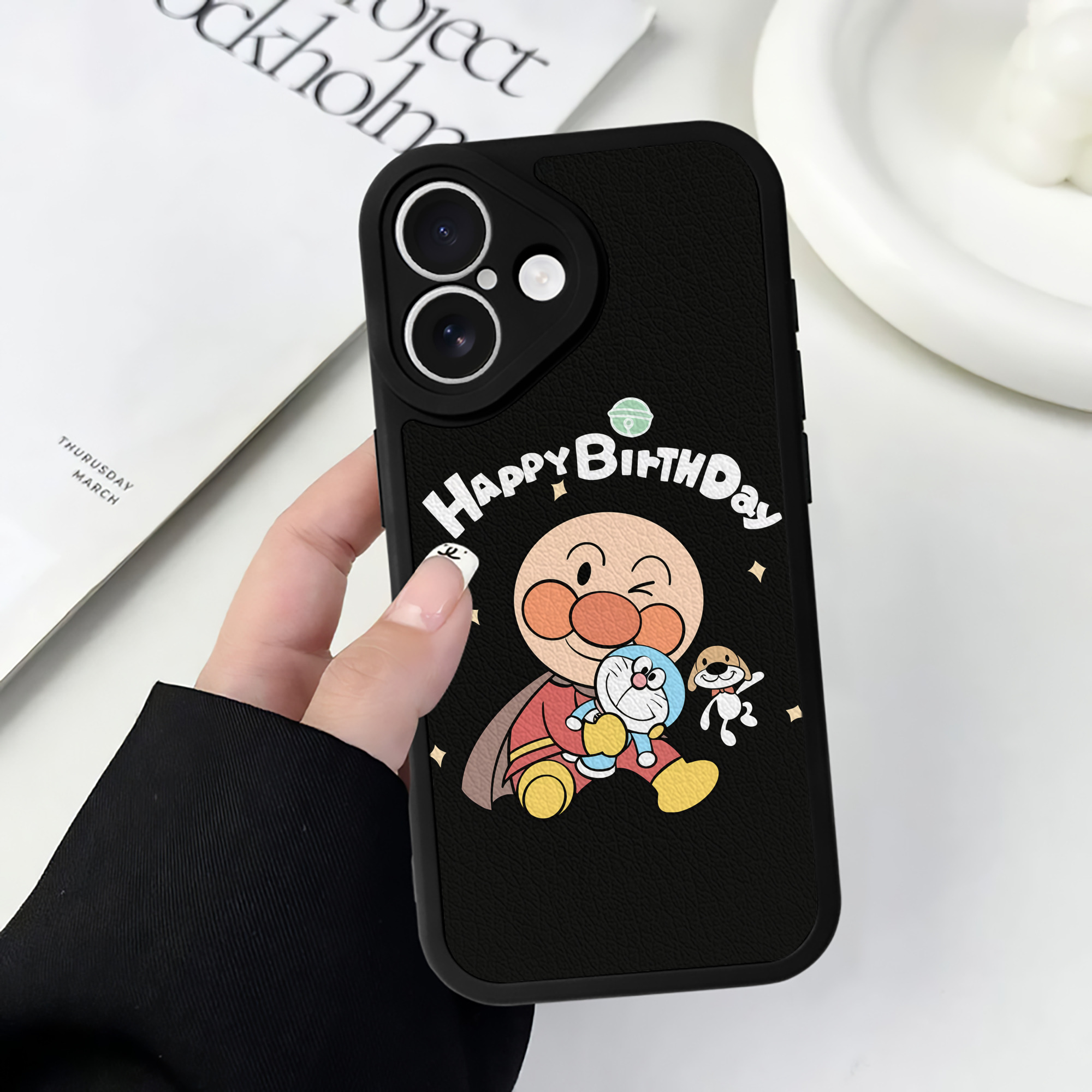 （画像用） アンパンマン Anpanman 【iPhone 16シリーズ対応】シリコンスマホケース（レザー調） 材質：シリコン